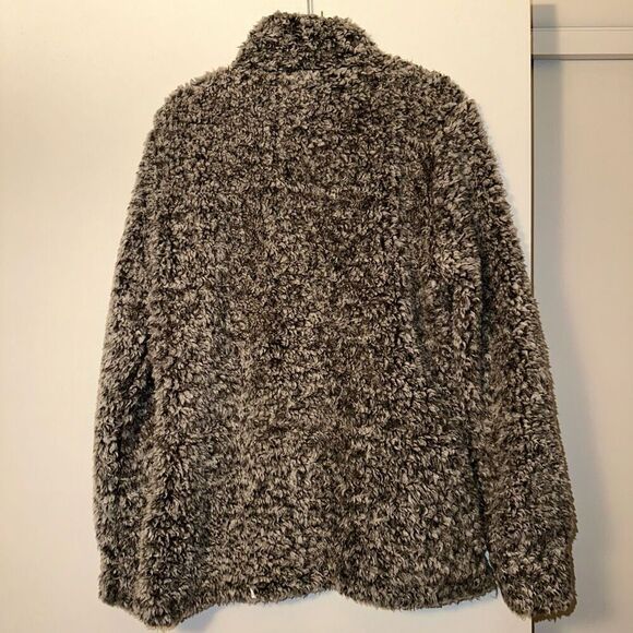 Original Weatherproof Gray Sherpa Cozy Quarter Zip Sweater Small EUC - Picture 6 of 11